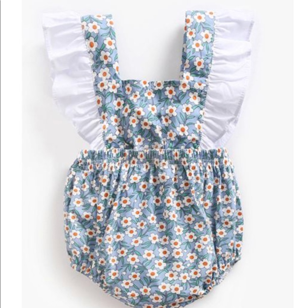 Girls floral ruffle romper